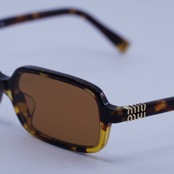 Miu Miu MU11ZSF VAU2Z1 Sunglasses Honey Havana Rectangle Frame - Picture 9 of 13
